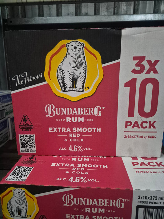 Bundaberg Red and Cola 4.6% 3x10 Pack (30 Cans )
