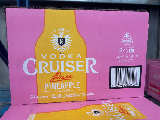 Vodka Cruiser Pure Pineapple 4.6% 275ml Bottles 24pk